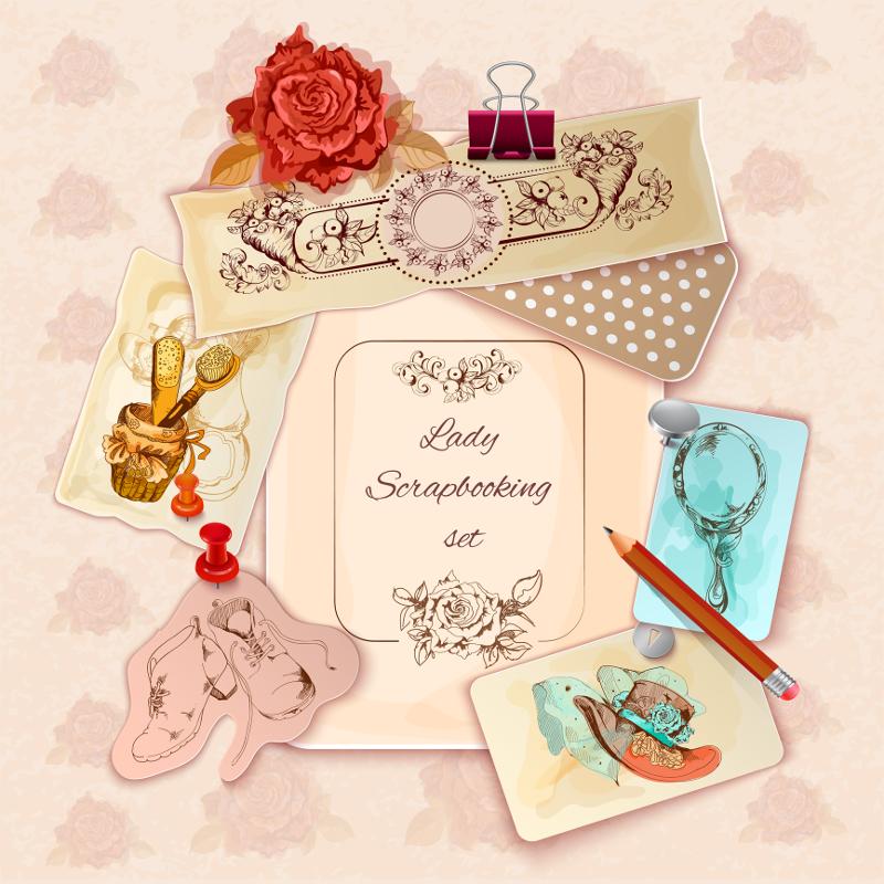 Papier für Scrapbooking und andere Bastelprojekte, Vintage - Stil