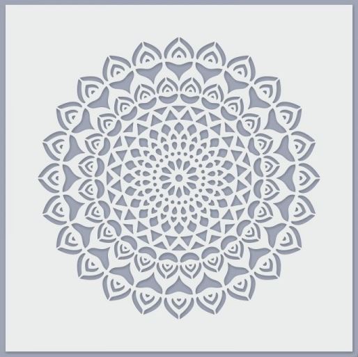 Schablone 24,5x24,5cm - Mandala 07.