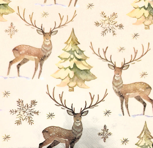 Serviette - Deer in winter