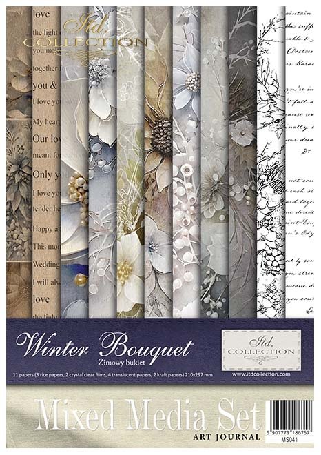 Reispapier Kreativ Set- Winter Bouquet