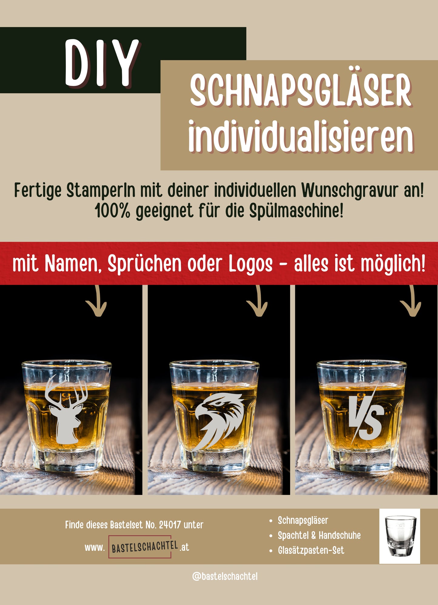 DIY- Glasätzungspasten Set mit Gläsern