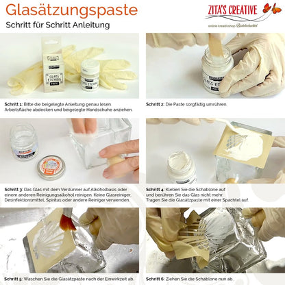 DIY- Glasätzungspasten Set mit Gläsern