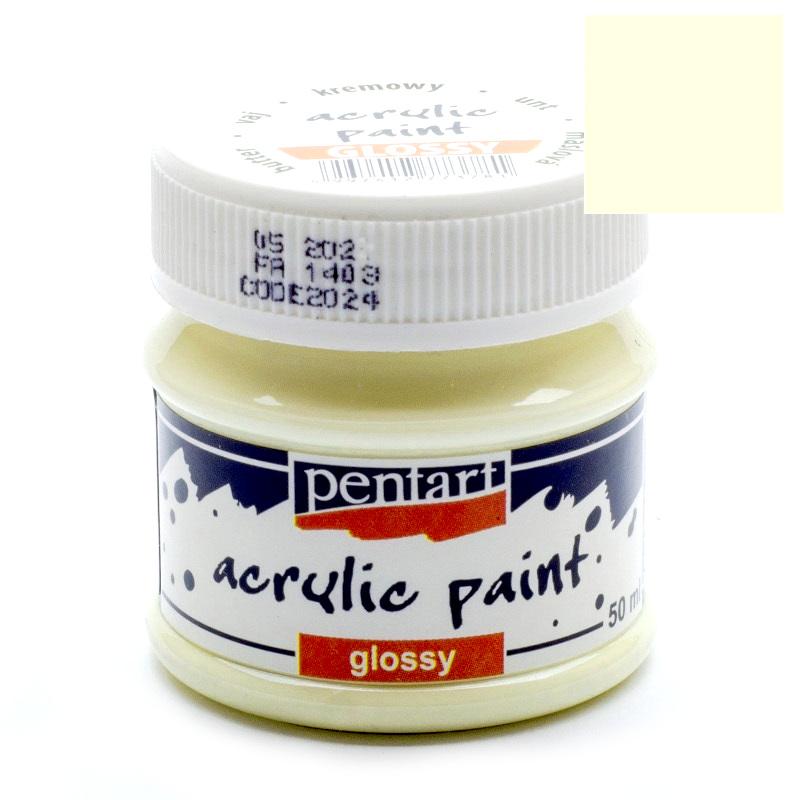 Pentart Acrylfarbe glänzend 50ml - butter - Bastelschachtel - Pentart Acrylfarbe glänzend 50ml - butter