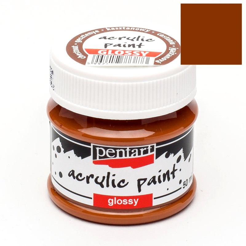 Pentart Acrylfarbe glänzend 50ml - kastanie - Bastelschachtel - Pentart Acrylfarbe glänzend 50ml - kastanie