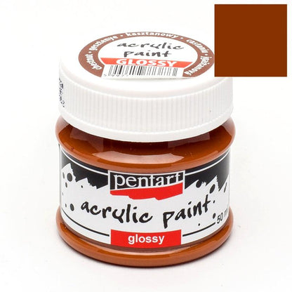 Pentart Acrylfarbe glänzend 50ml - kastanie - Bastelschachtel - Pentart Acrylfarbe glänzend 50ml - kastanie