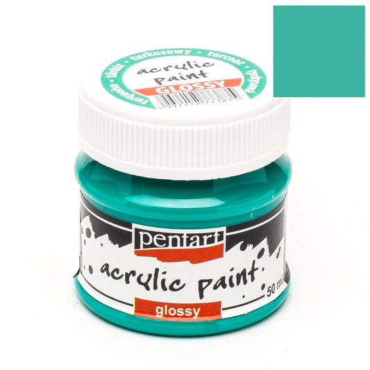 Pentart Acrylfarbe glänzend 50ml - türkis - Bastelschachtel - Pentart Acrylfarbe glänzend 50ml - türkis