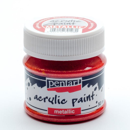 Pentart Acrylfarbe Metallic 50ml - goldenrot - Bastelschachtel - Pentart Acrylfarbe Metallic 50ml - goldenrot