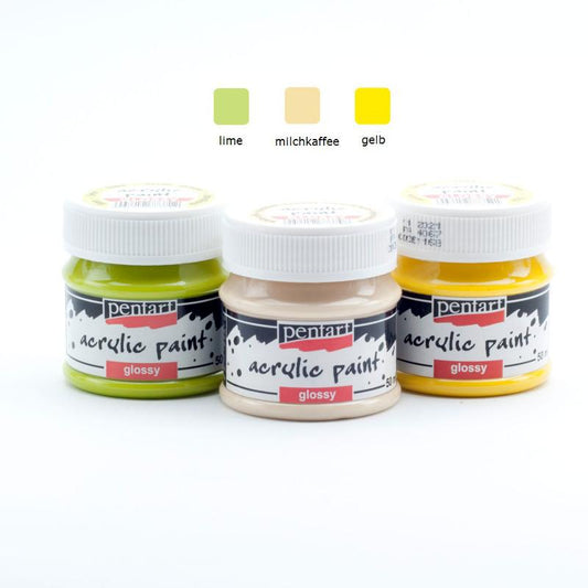 Acrylfarben Set glänzend 3x50ml - Set 7. - Bastelschachtel - Acrylfarben Set glänzend 3x50ml - Set 7.