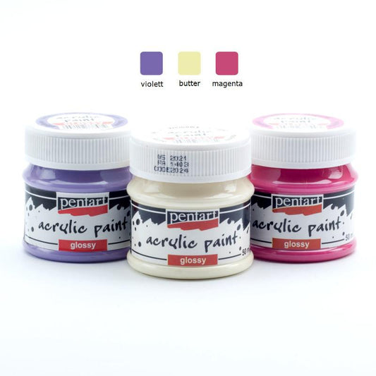 Acrylfarben Set glänzend 3x50ml - Set 9. - Bastelschachtel - Acrylfarben Set glänzend 3x50ml - Set 9.