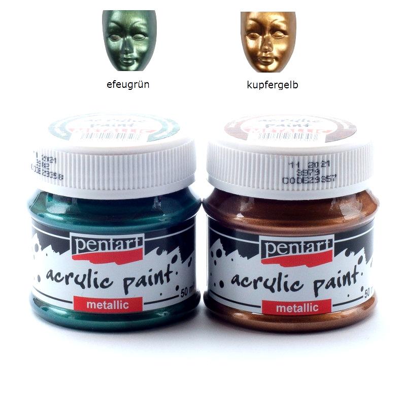 Acrylfarben Set Metallic 2x50ml - Set 20. - Bastelschachtel - Acrylfarben Set Metallic 2x50ml - Set 20. Pentart Farbe