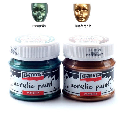 Acrylfarben Set Metallic 2x50ml - Set 20. - Bastelschachtel - Acrylfarben Set Metallic 2x50ml - Set 20. Pentart Farbe