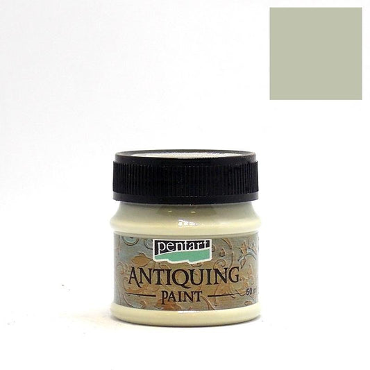 Pentart Antikfarbe 50ml - creme grün - Bastelschachtel - Pentart Antikfarbe 50ml - creme grün