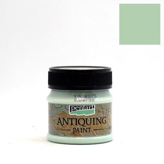 Pentart Antikfarbe 50ml - patina blau - Bastelschachtel - Pentart Antikfarbe 50ml - patina blau