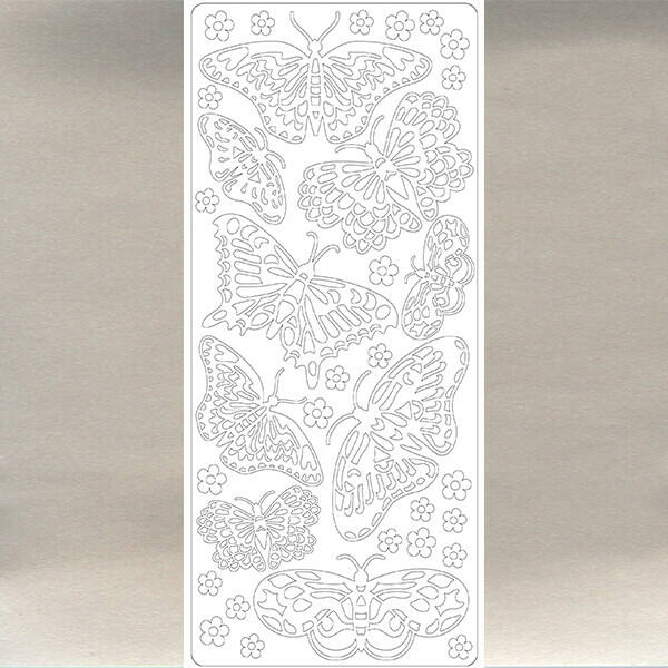 Konturensticker - Butterfly silber - Bastelschachtel - Konturensticker - Butterfly silber