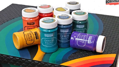 Pentart Dekor Paint Chalky matt 100ml - stahlblau - Bastelschachtel - Pentart Dekor Paint Chalky matt 100ml - stahlblau