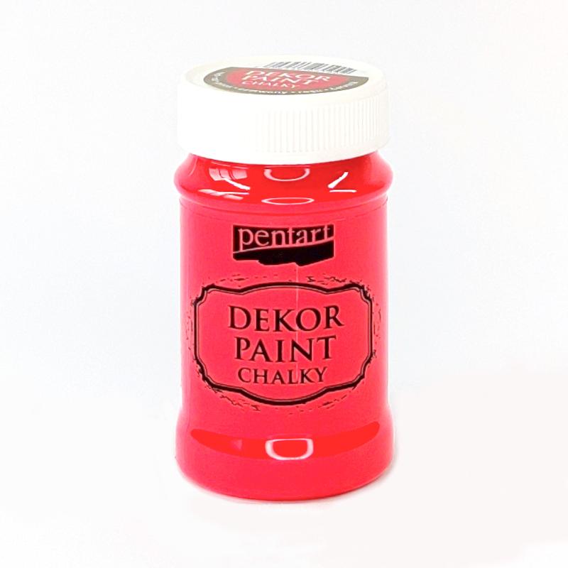 Pentart Dekor Paint Chalky matt 100ml - rot - Bastelschachtel - Pentart Dekor Paint Chalky matt 100ml - rot