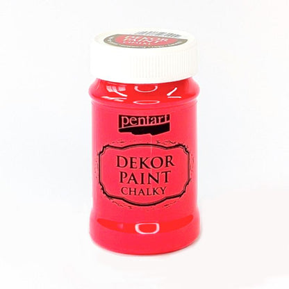 Pentart Dekor Paint Chalky matt 100ml - rot - Bastelschachtel - Pentart Dekor Paint Chalky matt 100ml - rot