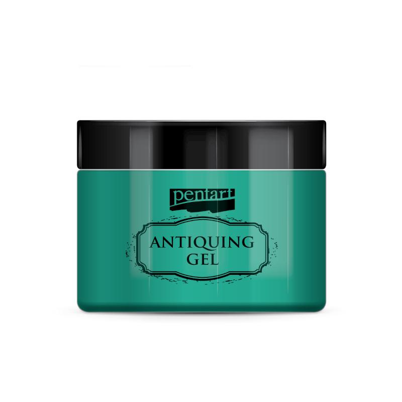 Pentart Antik-Effekt Gel 150ml - patina grün - Bastelschachtel - Pentart Antik-Effekt Gel 150ml - patina grün