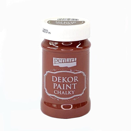 Pentart Dekor Paint Chalky matt 100ml - kastanie - Bastelschachtel - Pentart Dekor Paint Chalky matt 100ml - kastanie