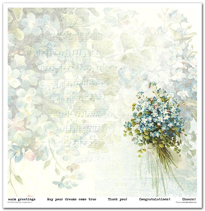 Scrapbook Papierblock 12,2"x12,6" - Flower post - forget-me-not - Bastelschachtel - Scrapbook Papierblock 12,2"x12,6" - Flower post - forget-me-not