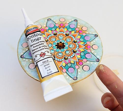 Pentart Konturenfarbe universell - himbeere glitter - Bastelschachtel - Pentart Konturenfarbe universell - himbeere glitter