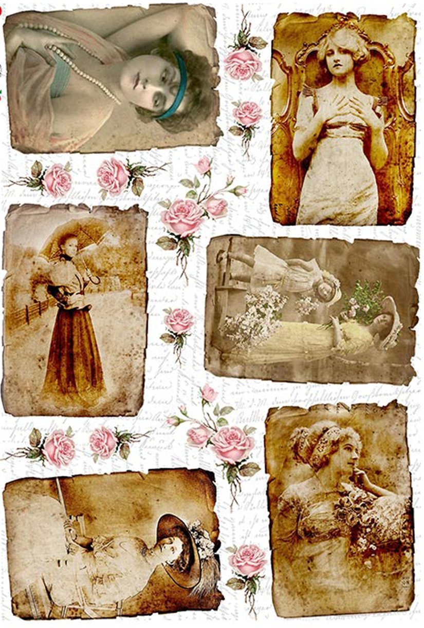 Reispapier A3 - Vintage photos - Bastelschachtel - Reispapier A3 - Vintage photos