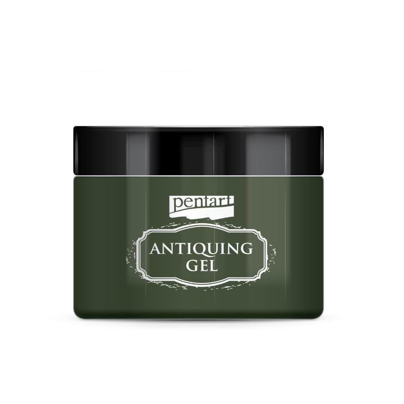 Pentart Antik-Effekt Gel 150ml - olivgrün - Bastelschachtel - Pentart Antik-Effekt Gel 150ml - olivgrün