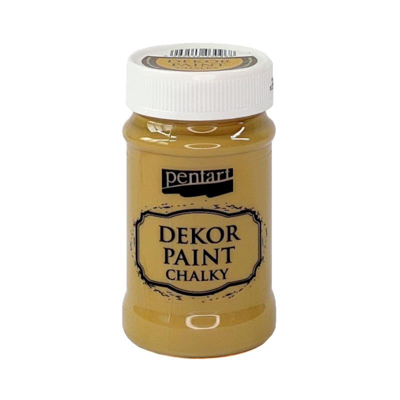 Pentart Dekor Paint Chalky matt 100ml - senfgelb - Bastelschachtel - Pentart Dekor Paint Chalky matt 100ml - senfgelb