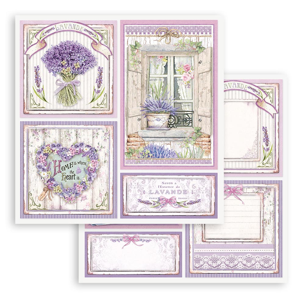 Scrapbook Papier 30,5x30,5cm - Provence cards - Bastelschachtel - Scrapbook Papier 30,5x30,5cm - Provence cards