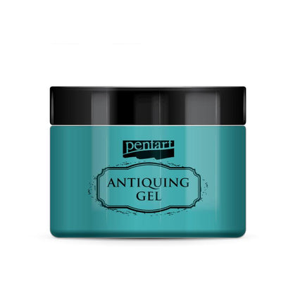 Pentart Antik-Effekt Gel 150ml - patina blau - Bastelschachtel - Pentart Antik-Effekt Gel 150ml - patina blau