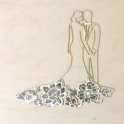 Chipboard - Bridal couple - Bastelschachtel - Chipboard - Bridal couple