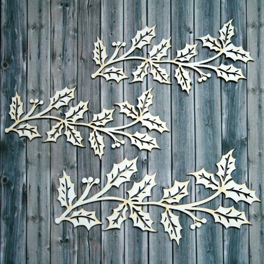 Chipboard - Christmas holly - Bastelschachtel - Chipboard - Christmas holly