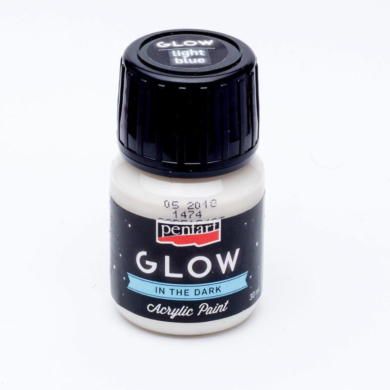 Pentart Acrylfarbe Glow in the dark - nachtleuchtend 30ml - hellblau - Bastelschachtel - Pentart Acrylfarbe Glow in the dark - nachtleuchtend 30ml - hellblau