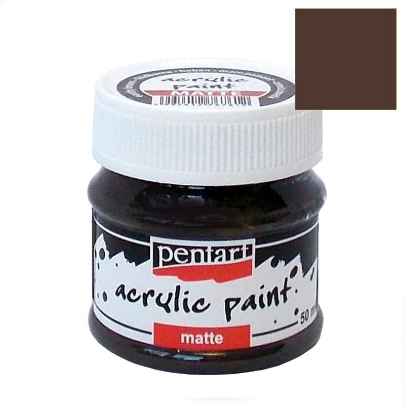 Pentart Acrylfarbe matt 50ml - erdbraun - Bastelschachtel - Pentart Acrylfarbe matt 50ml - erdbraun