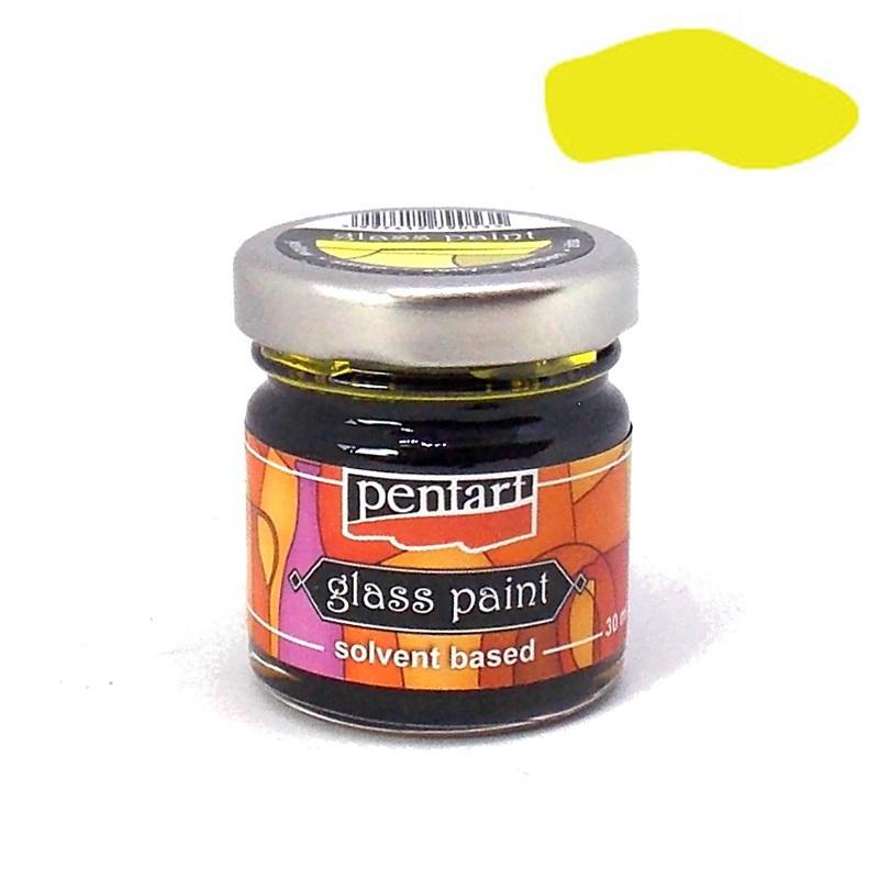 Pentart Glasfarbe 30ml - gelb - Bastelschachtel - Pentart Glasfarbe 30ml - gelb