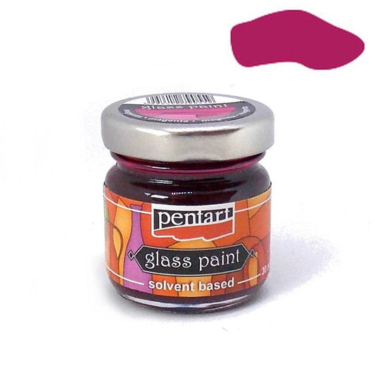 Pentart Glasfarbe 30ml - magenta - Bastelschachtel - Pentart Glasfarbe 30ml - magenta