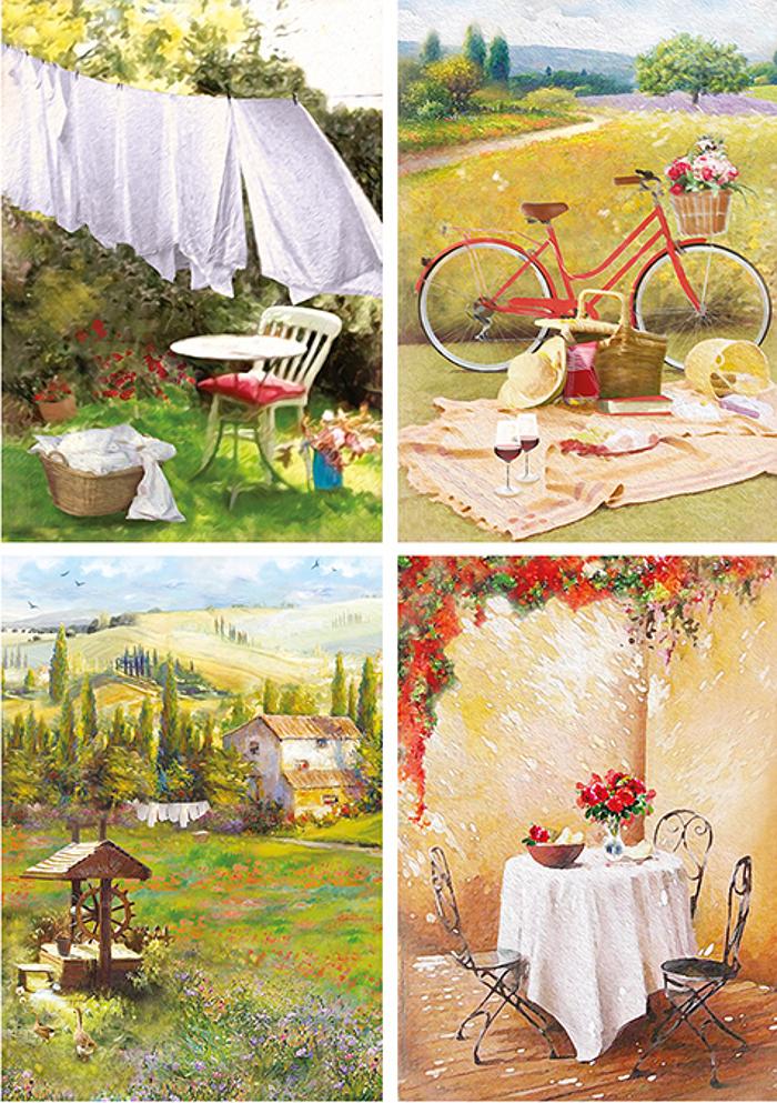 Reispapier A4 - Under the tuscan sun cards - Bastelschachtel - Reispapier A4 - Under the tuscan sun cards