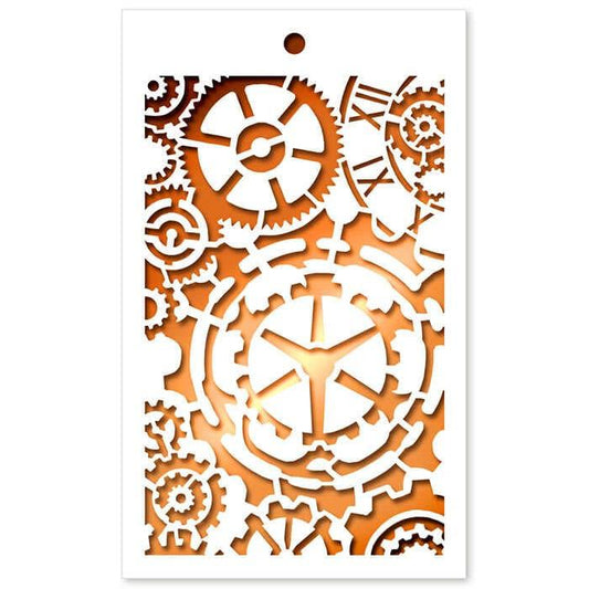 Schablone 14x24cm - Gears - Bastelschachtel - Schablone 14x24cm - Gears