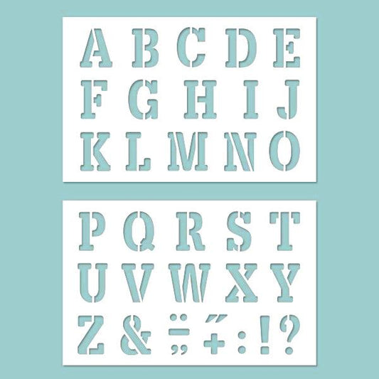 Schablone 2 St. 19,5x30cm - ABC Letters - Bastelschachtel - Schablone 2 St. 19,5x30cm - ABC Letters