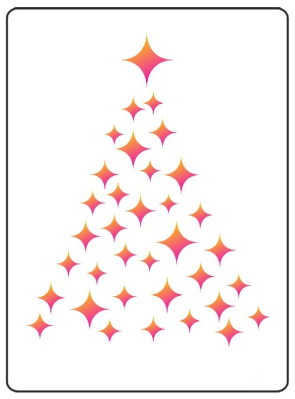 Schablone 3D - Christmas tree 1. - Bastelschachtel - Schablone 3D - Christmas tree 1.