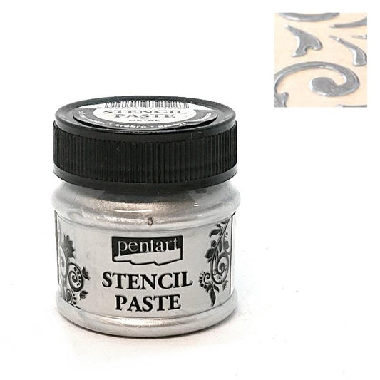 Schablonierpaste 50ml - silber - Bastelschachtel - Schablonierpaste 50ml - silber