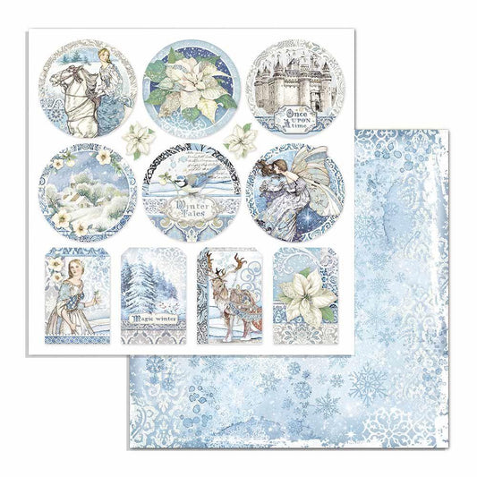 Scrapbook Papier 30,5x30,5cm - Winter tales frames - Bastelschachtel - Scrapbook Papier 30,5x30,5cm - Winter tales frames