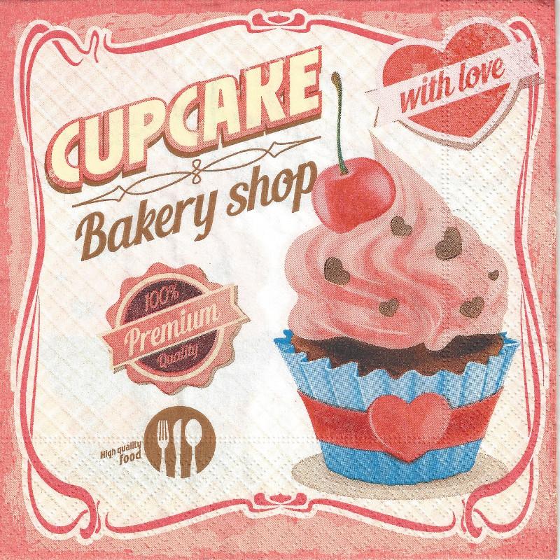 Serviette - Cupcake with love - Bastelschachtel - Serviette - Cupcake with love