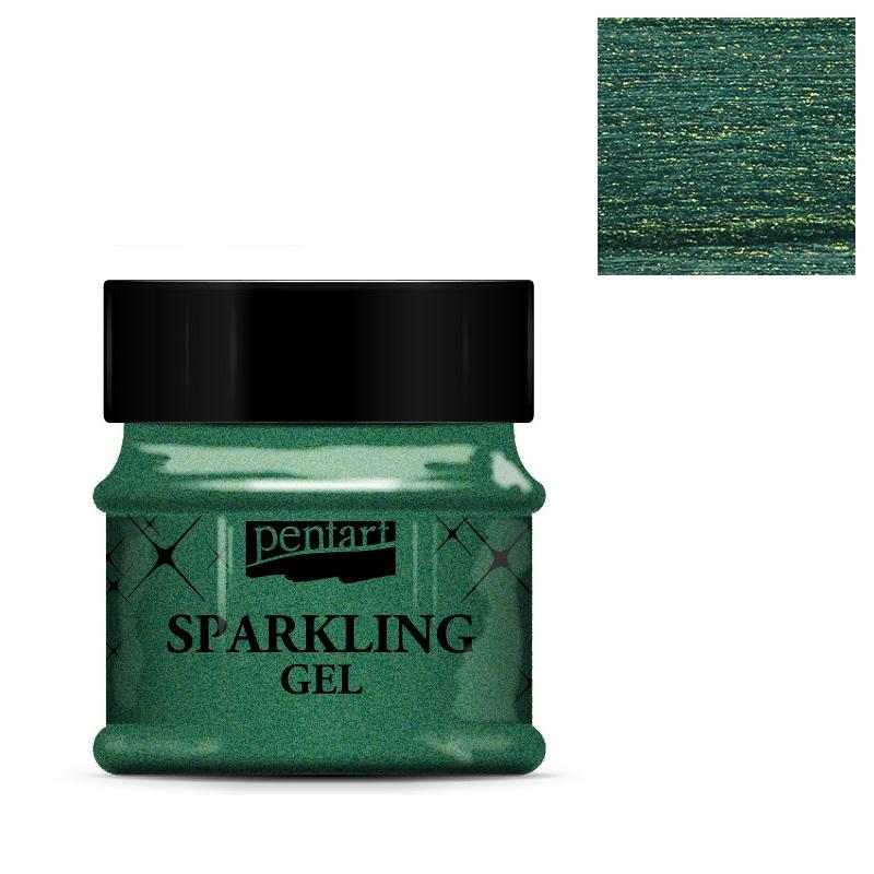 Pentart Sparkling gel 50ml - grün-gold - Bastelschachtel - Pentart Sparkling gel 50ml - grün-gold